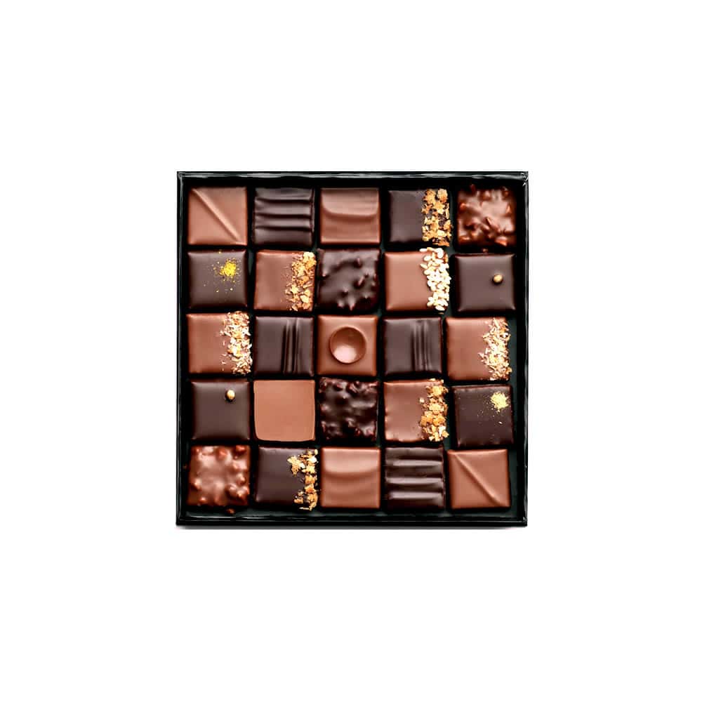 Assortiment Chocolats Pralinés Noir et Lait 125g - 25 pièces