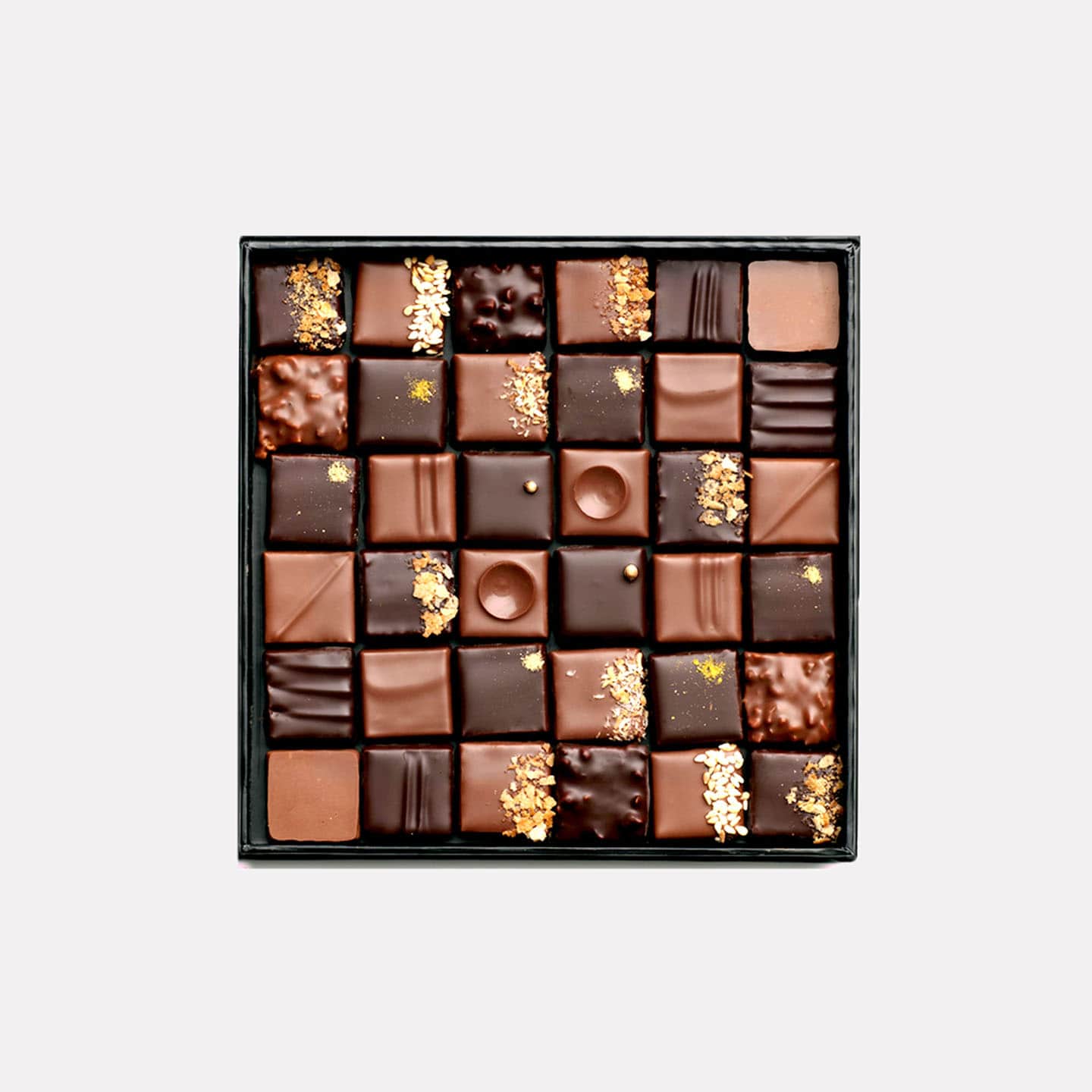 Assortiment Chocolats Pralinés Noir et Lait 180g - 36 pièces
