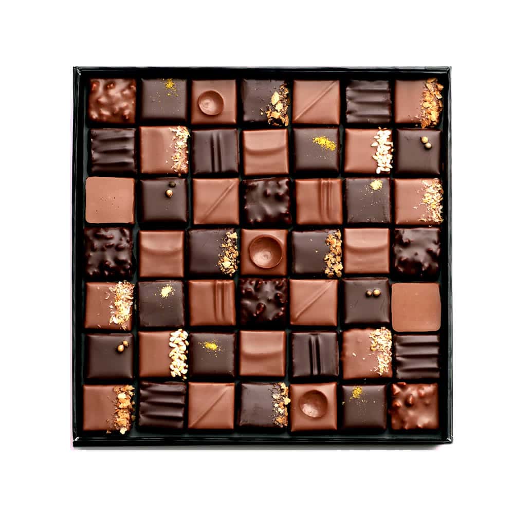 Assortiment Chocolats Pralinés Noir et Lait 245g - 49 pièces