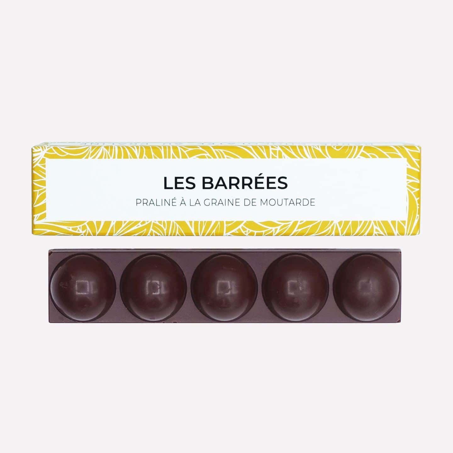 Praliné Chocolat Noir Noisettes Moutarde 30g La Barrée Moutarde