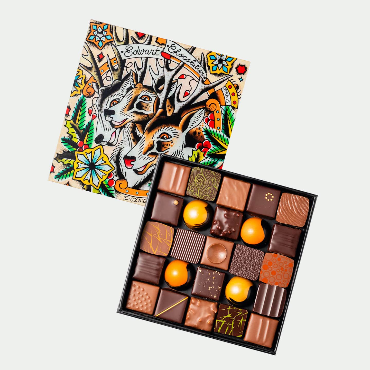 Assortiment Chocolats Noir et Lait Noël 135g - 25 pièces