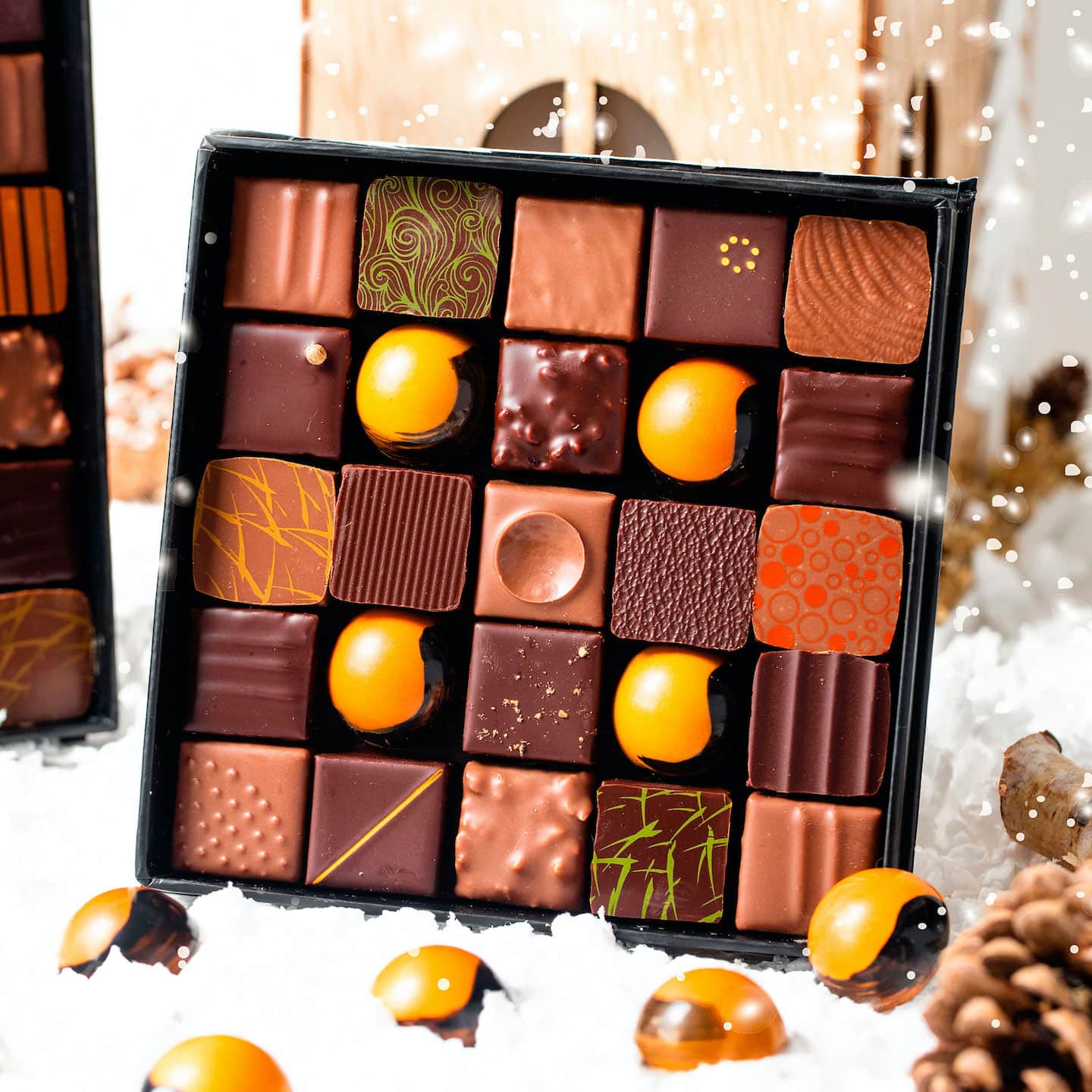Sujets de Noël en chocolat noir et lait - Hadrien chocolatier