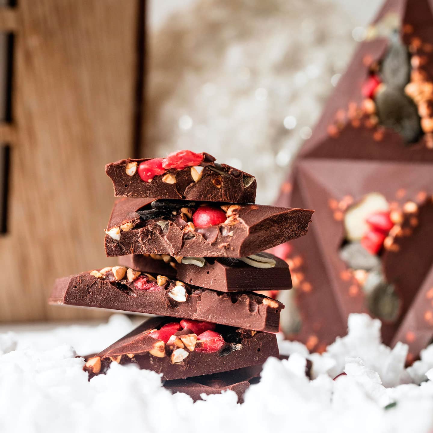 Sapin Chocolat Noir et Amandes Pistaches Chocolat Noël 220g