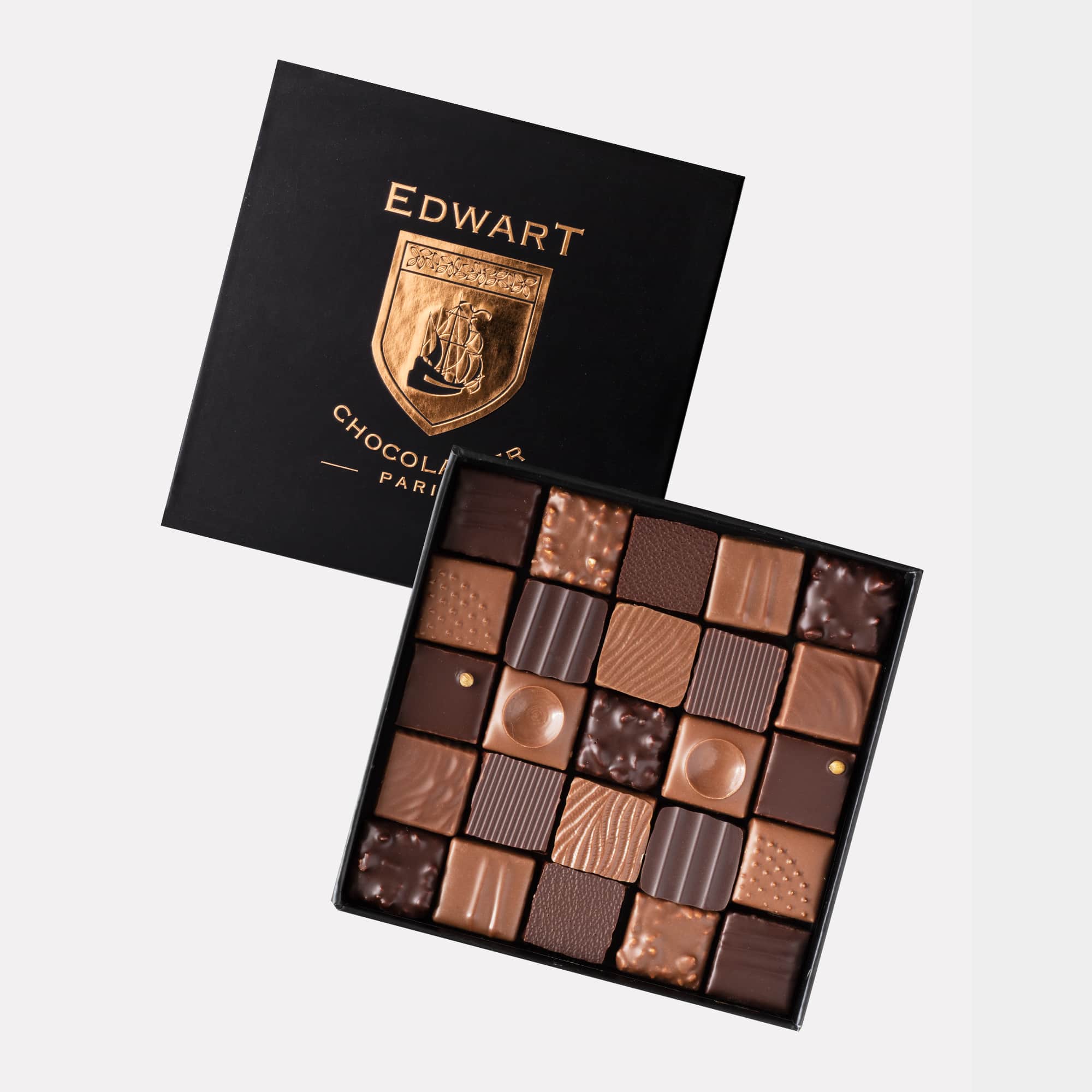 Assortiment Chocolats Pralinés Noir et Lait 140g - 25 pièces