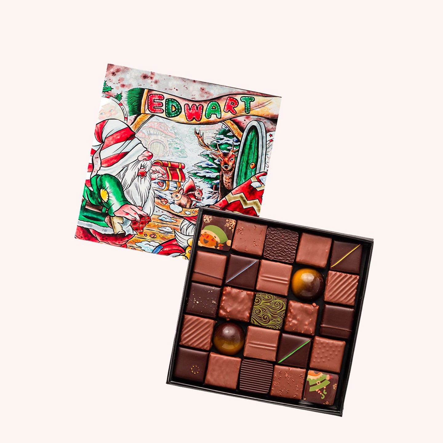 Assortiment Chocolats Noir et Lait Noël 2023 140g - 25 pièces