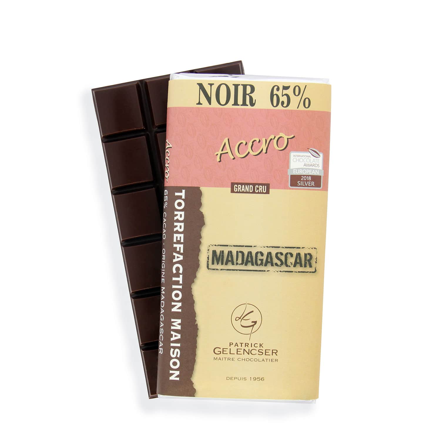Tablette Chocolat Noir 65% Grand Cru origine Madagascar 100g Accro - Bean to Bar