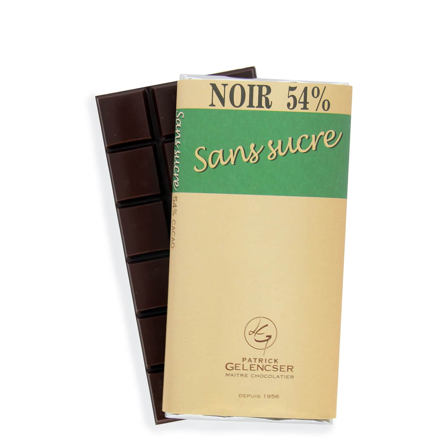 Tablette Chocolat Noir Sans Sucre 54% 100g
