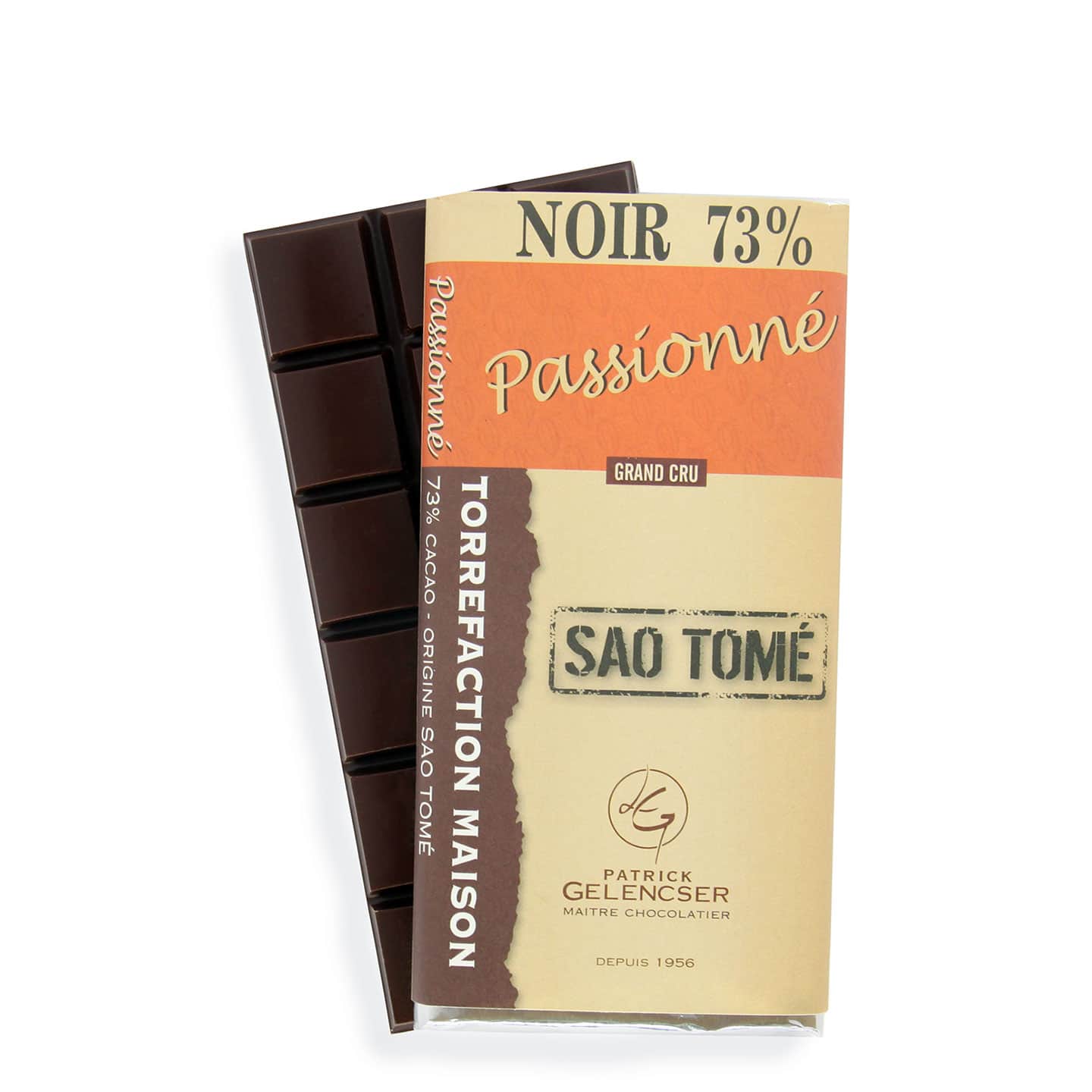 Tablette Chocolat Noir 73% Grand Cru origine Sao Tomé 100g Passionné - Bean to Bar