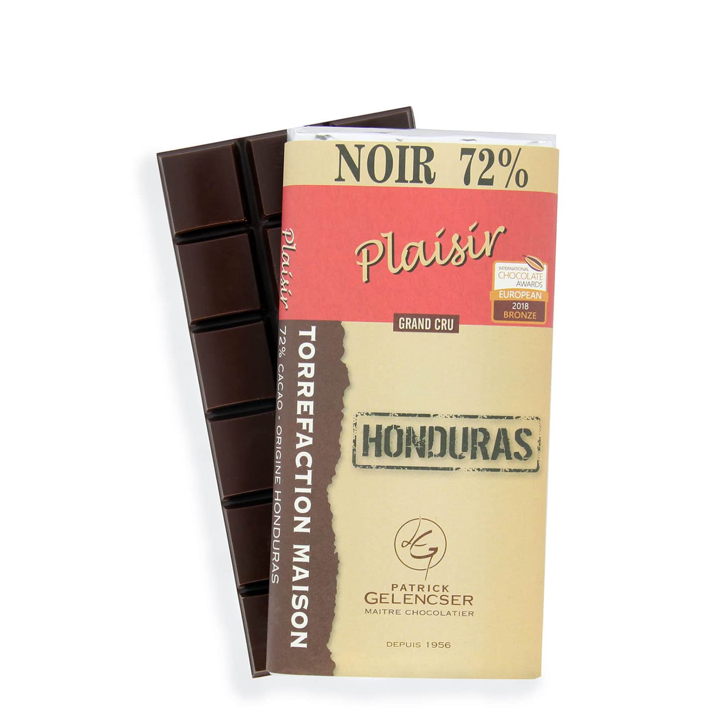 Tablette Chocolat Noir 72% Grand Cru origine Honduras 100g Plaisir - Bean to Bar