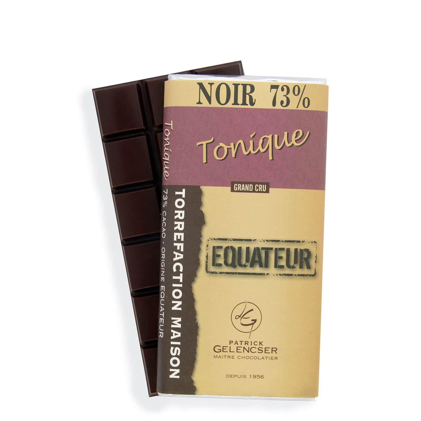 Tablette Chocolat Noir 73% Grand Cru origine Equateur 100g Tonique - Bean to Bar