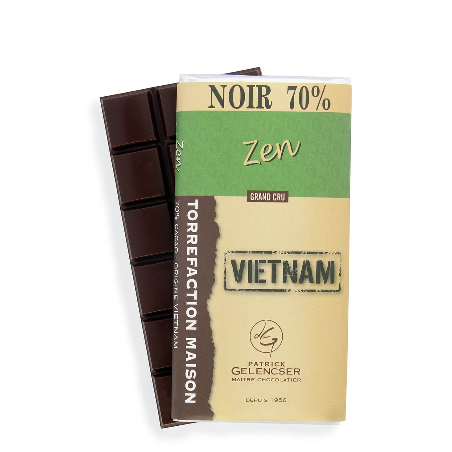 Tablette Chocolat Noir 70% origine Vietnam 100g Zen - Bean to Bar