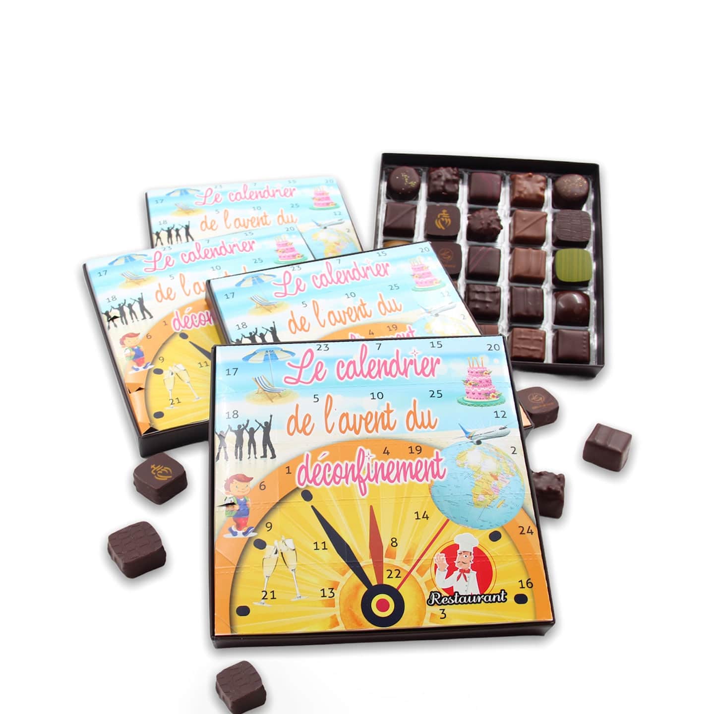 Assortiment Chocolats Noir et Lait Déconfinement 250g - 25 pièces