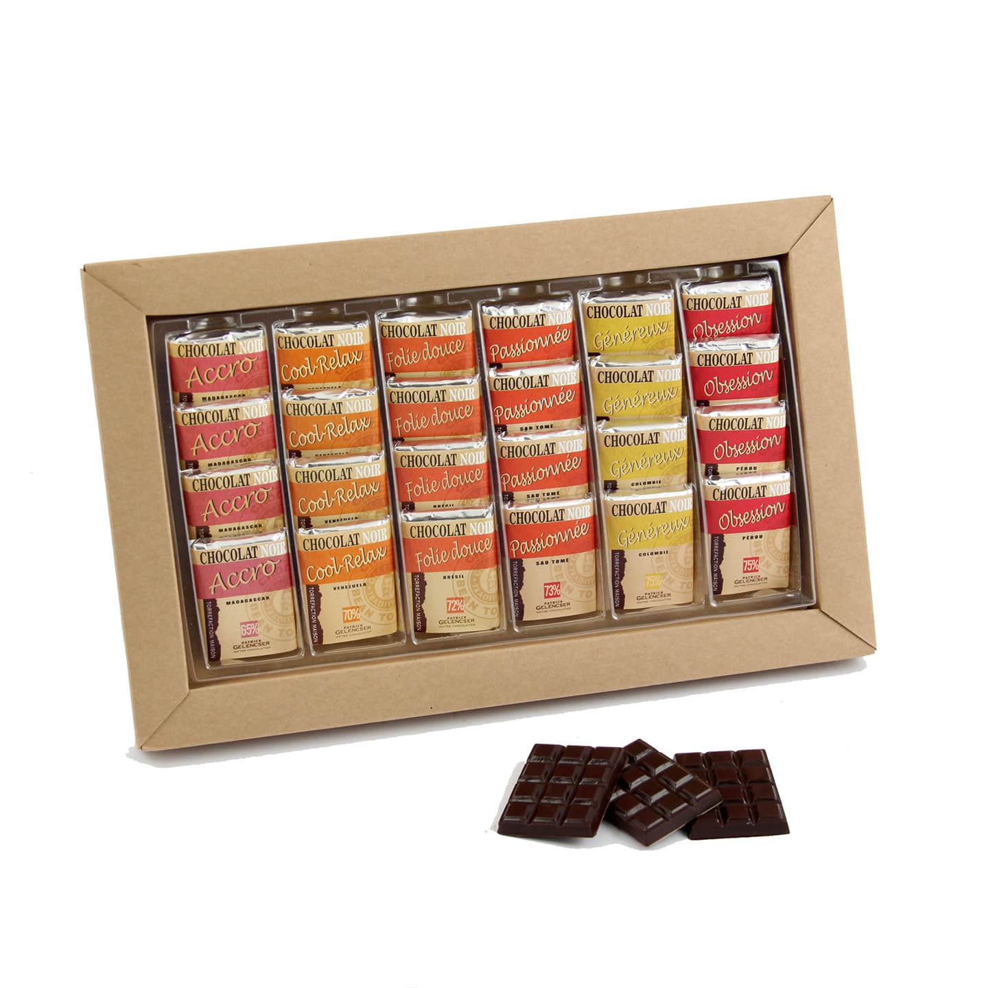 Napolitains Chocolat Noir Origine 120g - 24 pièces Coffret