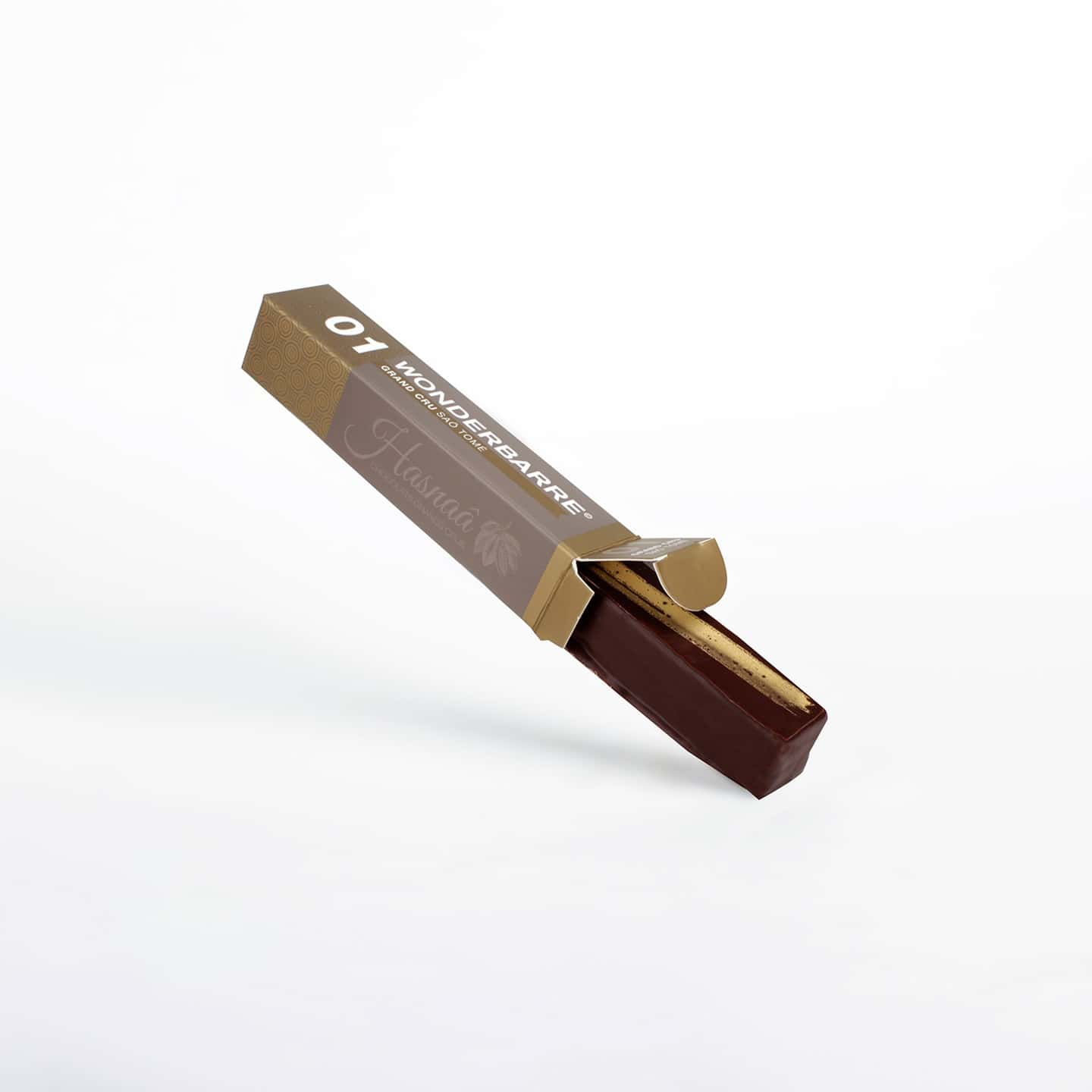 Chocolat Noir, Sablé Chocolat, Gianduja Noisette, Ganache 50g Wonderbarre ®