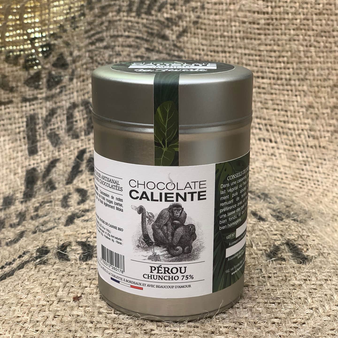 Poudre Cacao Pérou 75% pour Chocolat Chaud 300g