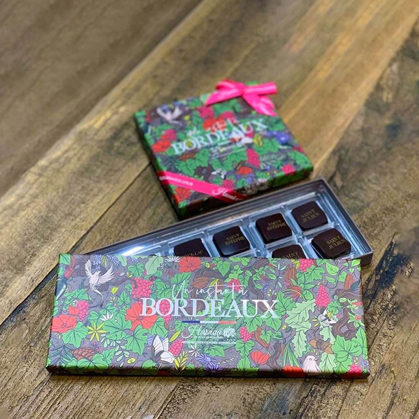 Assortiment Ganache Bordeaux Chocolat Noir 60g - 4 pièces Un Instant à Bordeaux