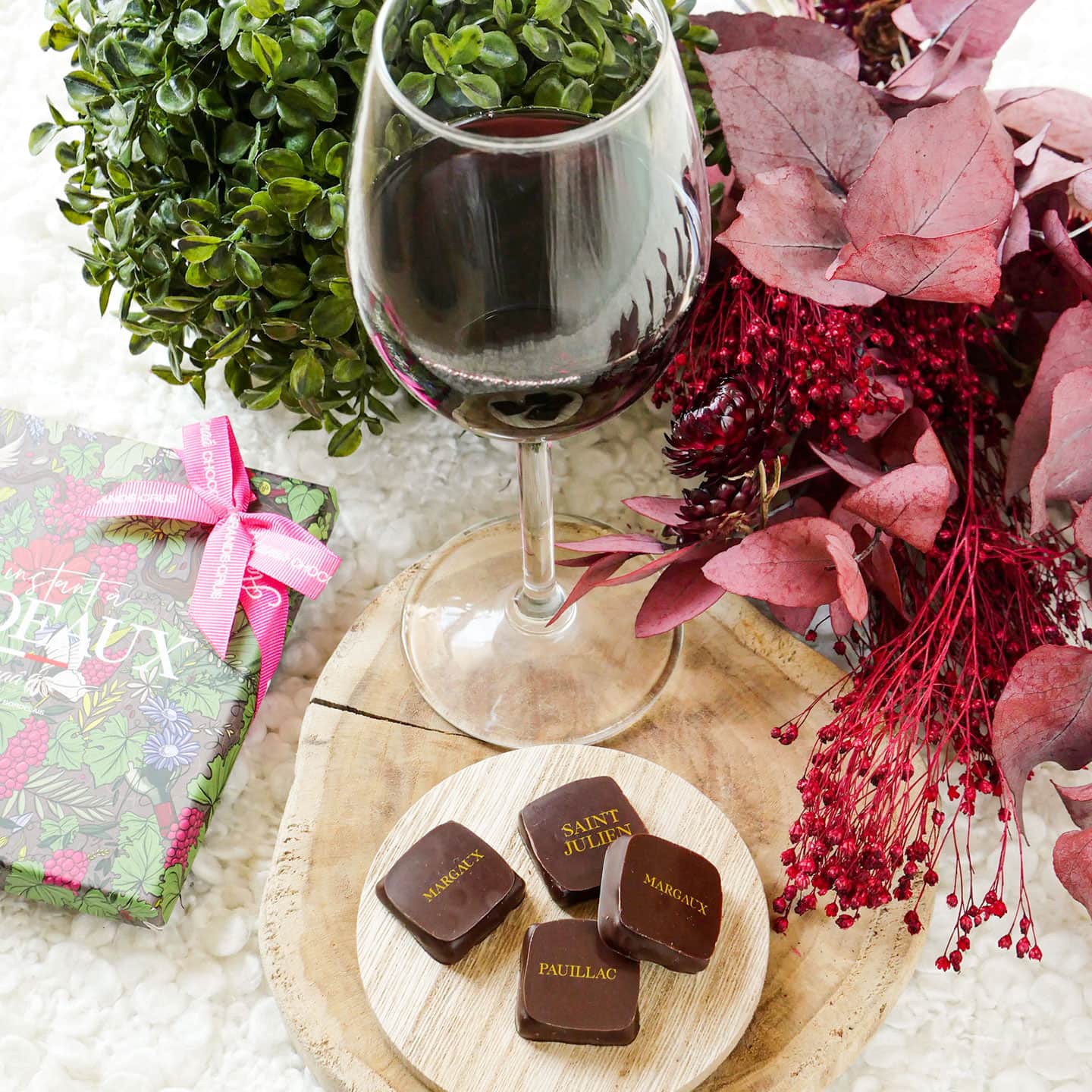 Assortiment Ganache Bordeaux Chocolat Noir 60g - 4 pièces Un Instant à Bordeaux