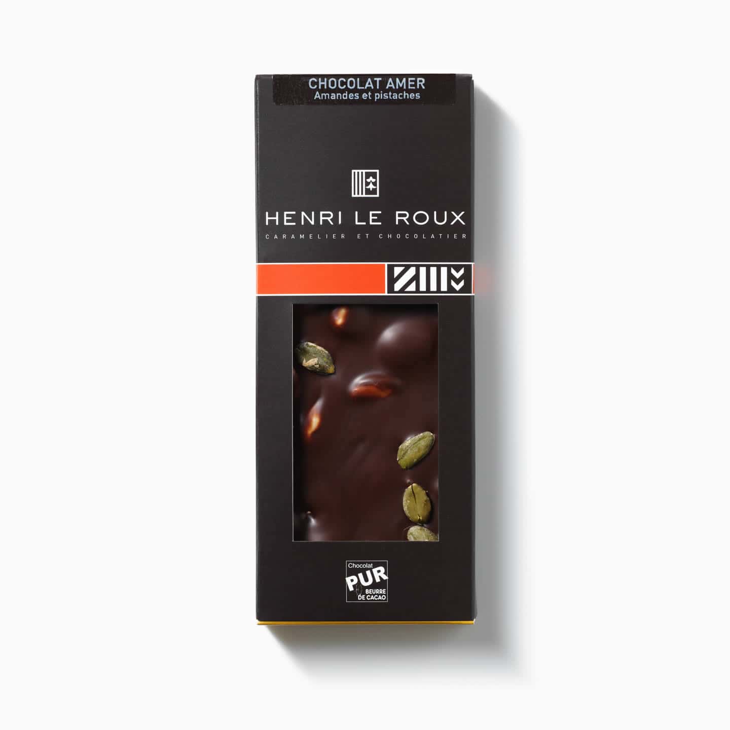 Tablette Chocolat Noir Amandes Pistaches 62% 100g