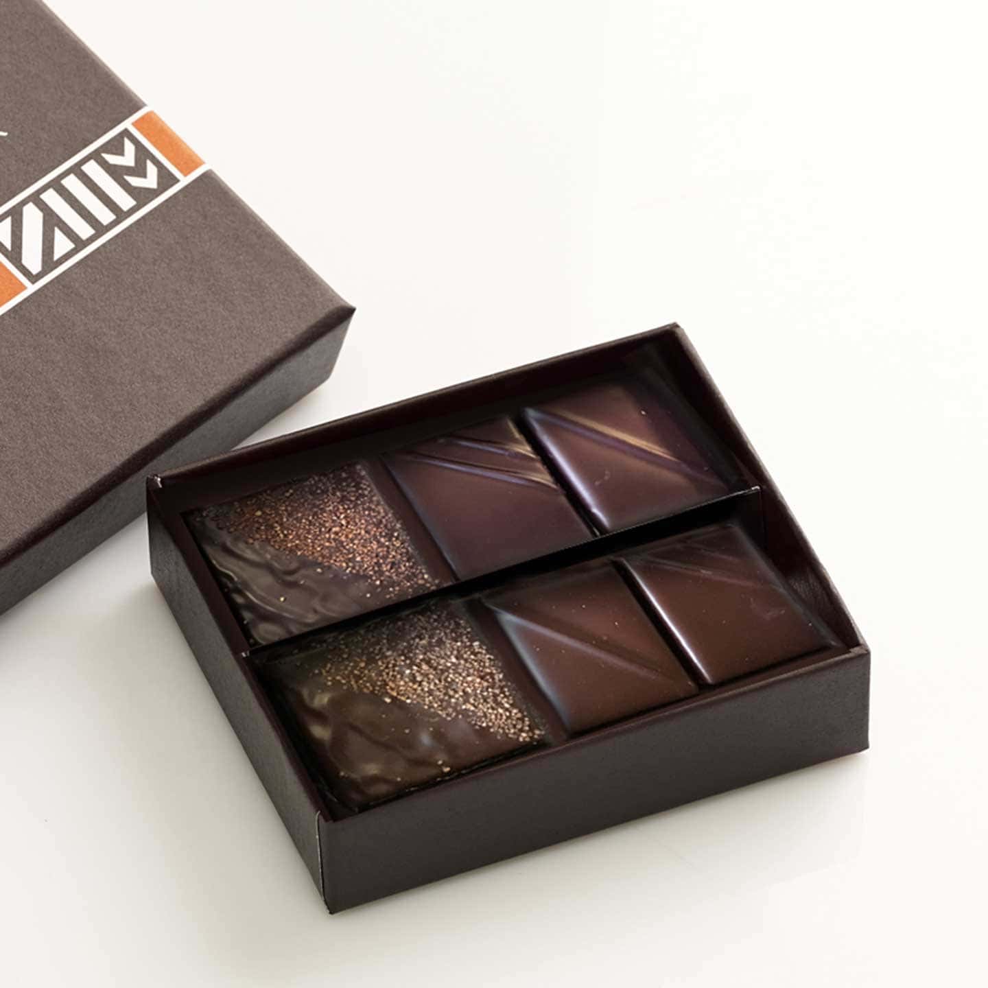 Assortiment Chocolats Ganaches Noir 35g - 6 pièces Coffret Dégustation