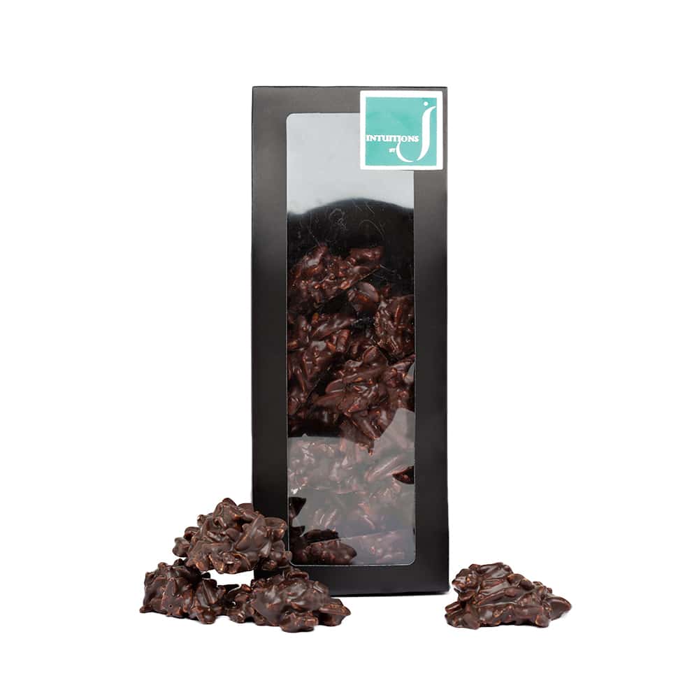 Amandes enrobées Chocolat Noir 160g Rocaille