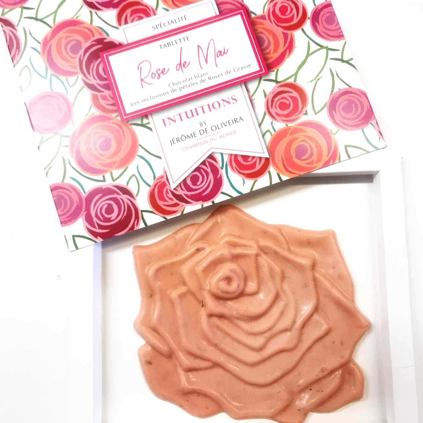 Tablette Chocolat Blanc à la Rose 90g Rose de Mai
