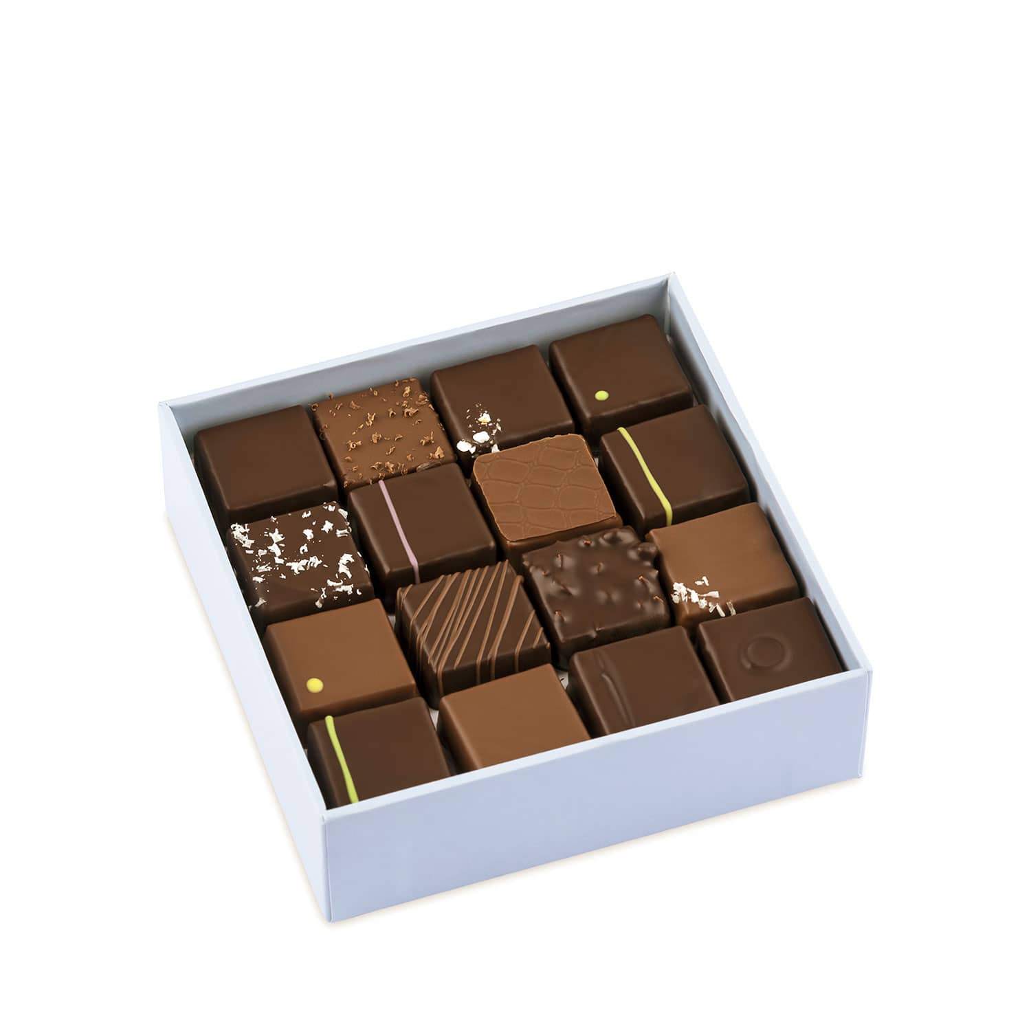 Assortiment Chocolats Noir et Lait 120g - 16 pièces