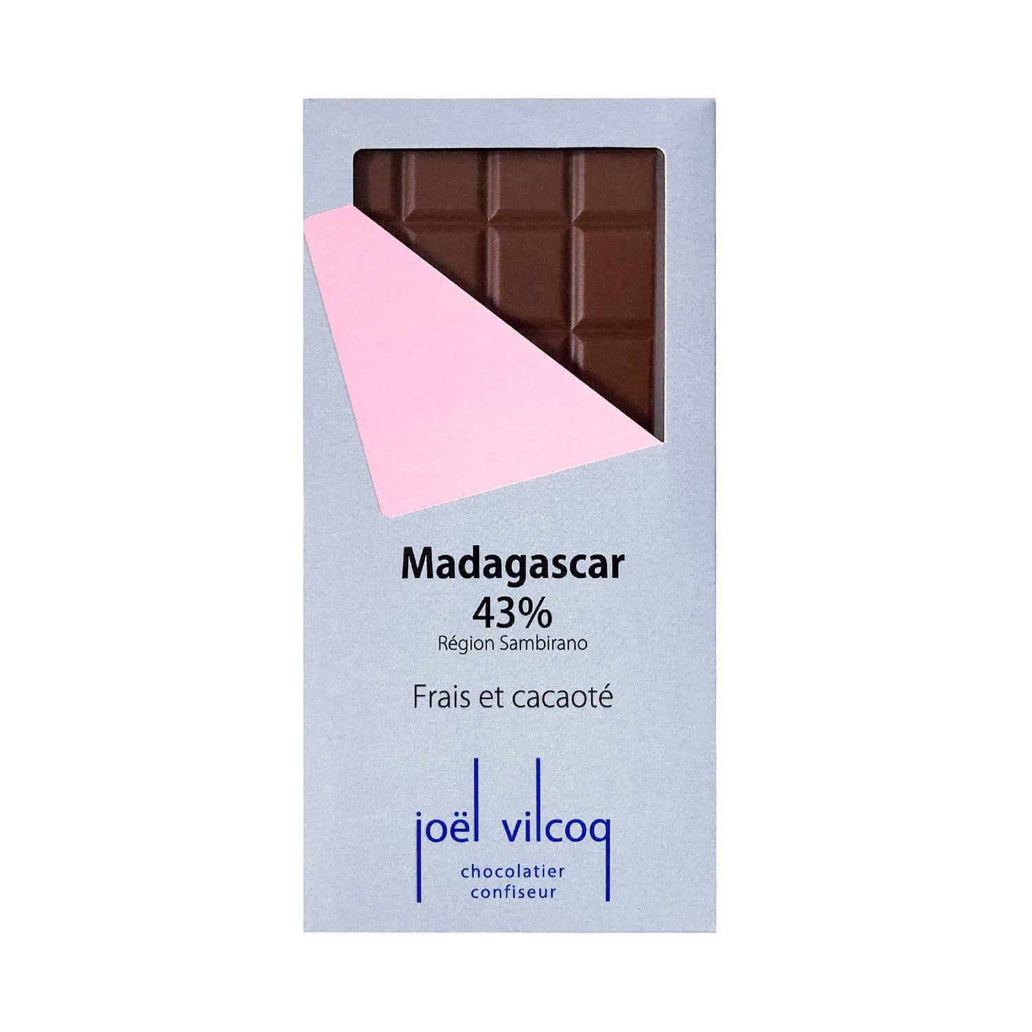 Tablette Chocolat Lait 43% origine Madagascar 80g