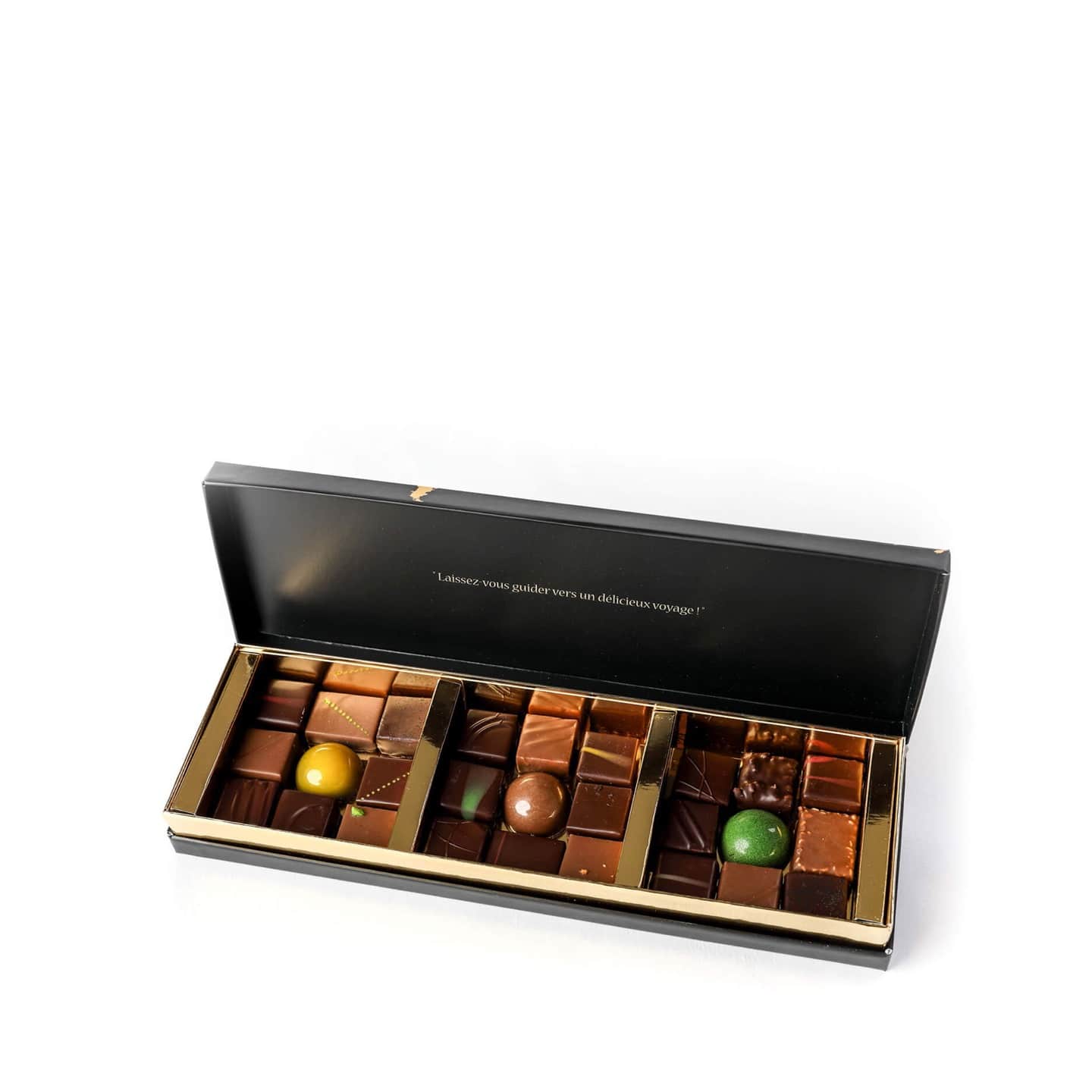 Assortiment Chocolats Noir et Lait Fruits 27 pièces - 270g Carte du Monde