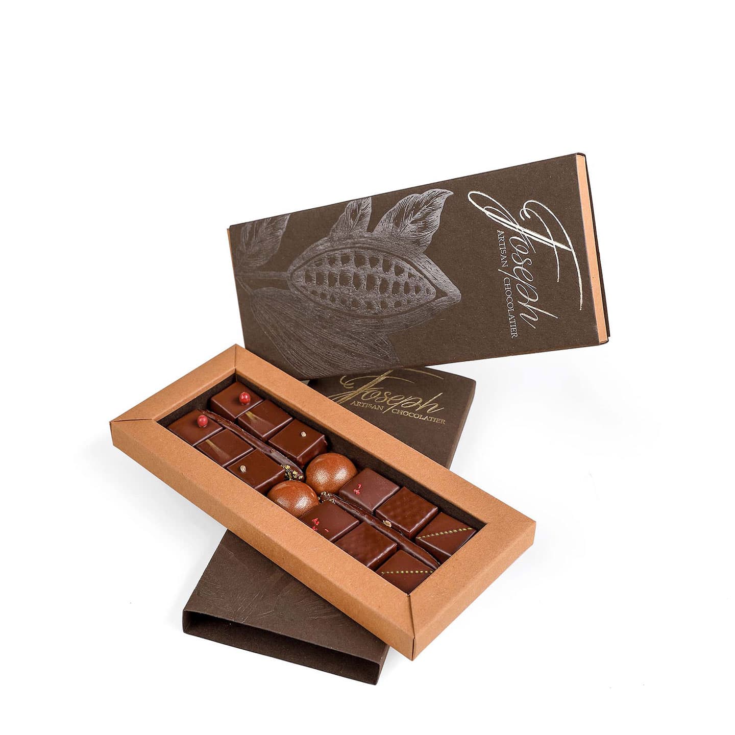 Assortiment Chocolats Noir et Lait Nouveaux Parfums Noël 140g - 16 pièces Découverte