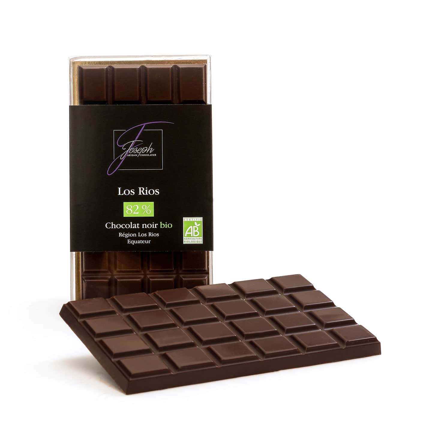 Tablette Chocolat Noir 82% origine Equateur Bio 100g Los Rios