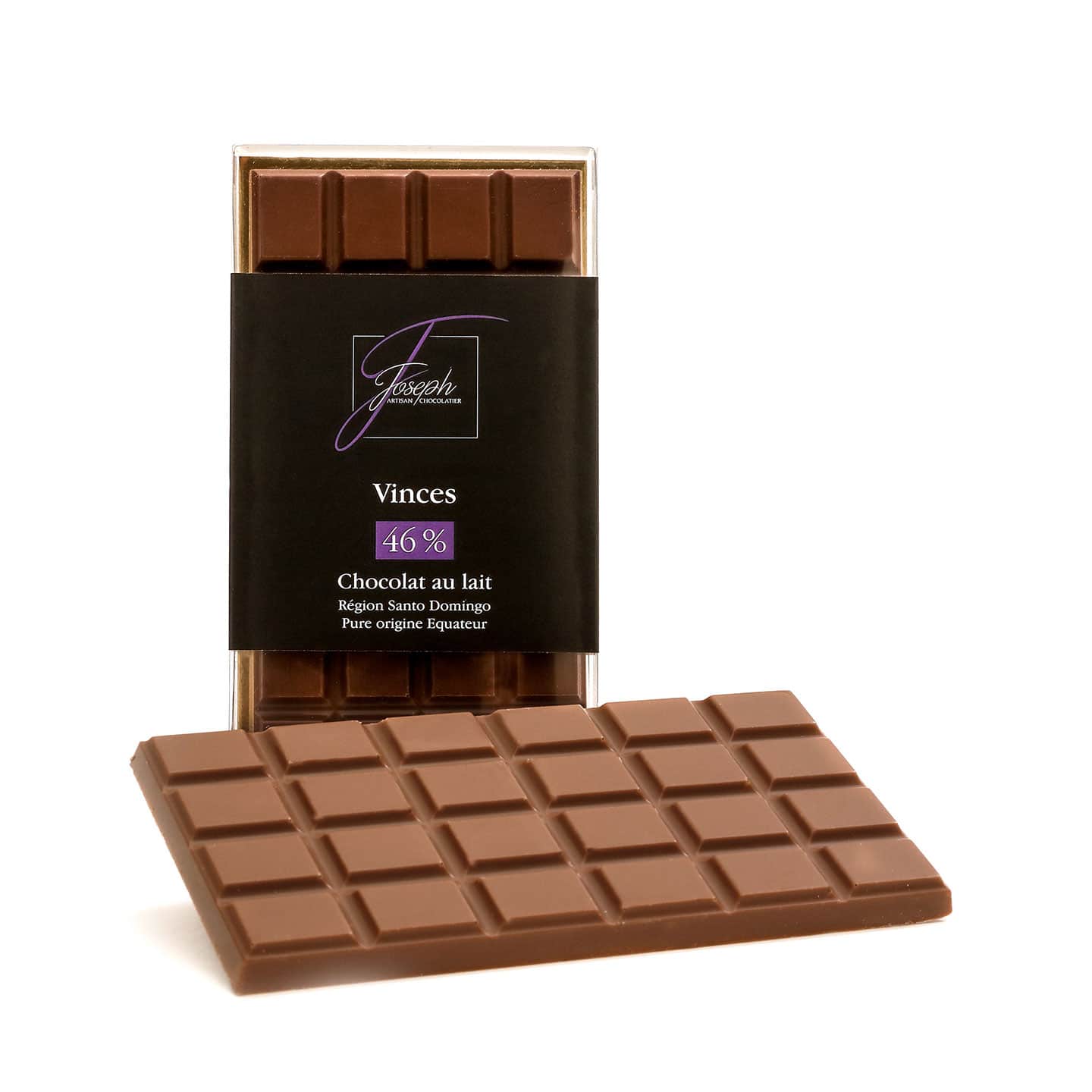 Tablette Chocolat Lait 46% origine Equateur 100g Vinces