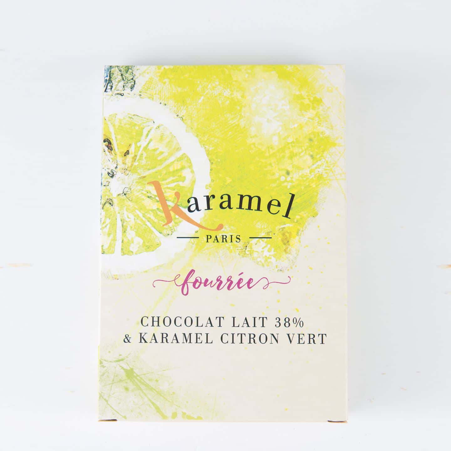 Tablette Chocolat Lait Caramel Citron Vert 38% 100g