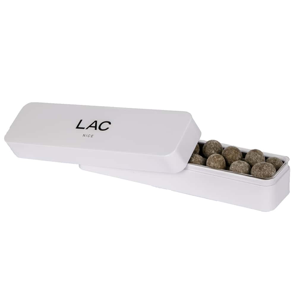 Amandes et Noisettes enrobées Chocolat Noir et Lait Coffret Métal 150g