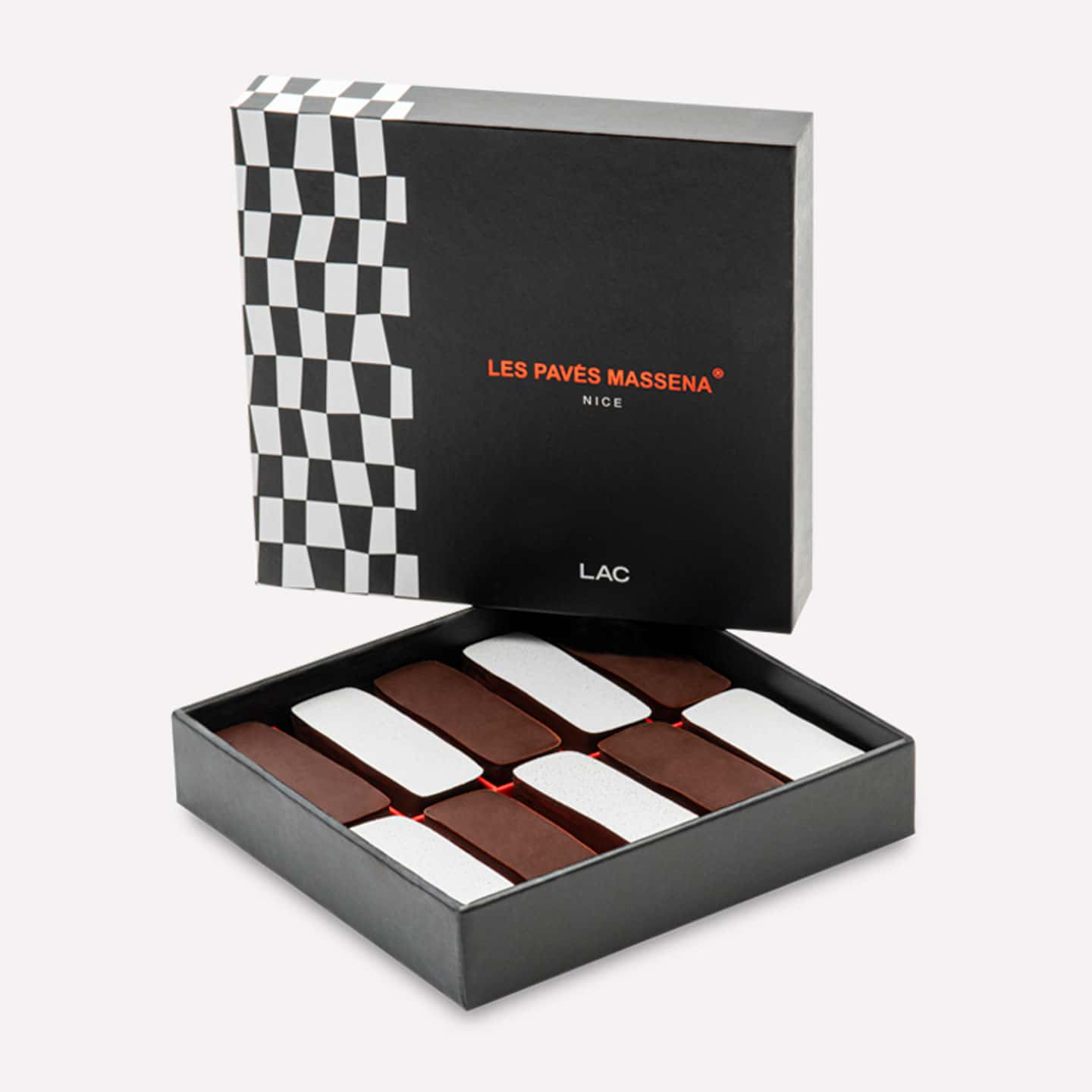 Pralinés Chocolat Noir Amandes Noisettes 70g - 10 pièces Pavé Massena