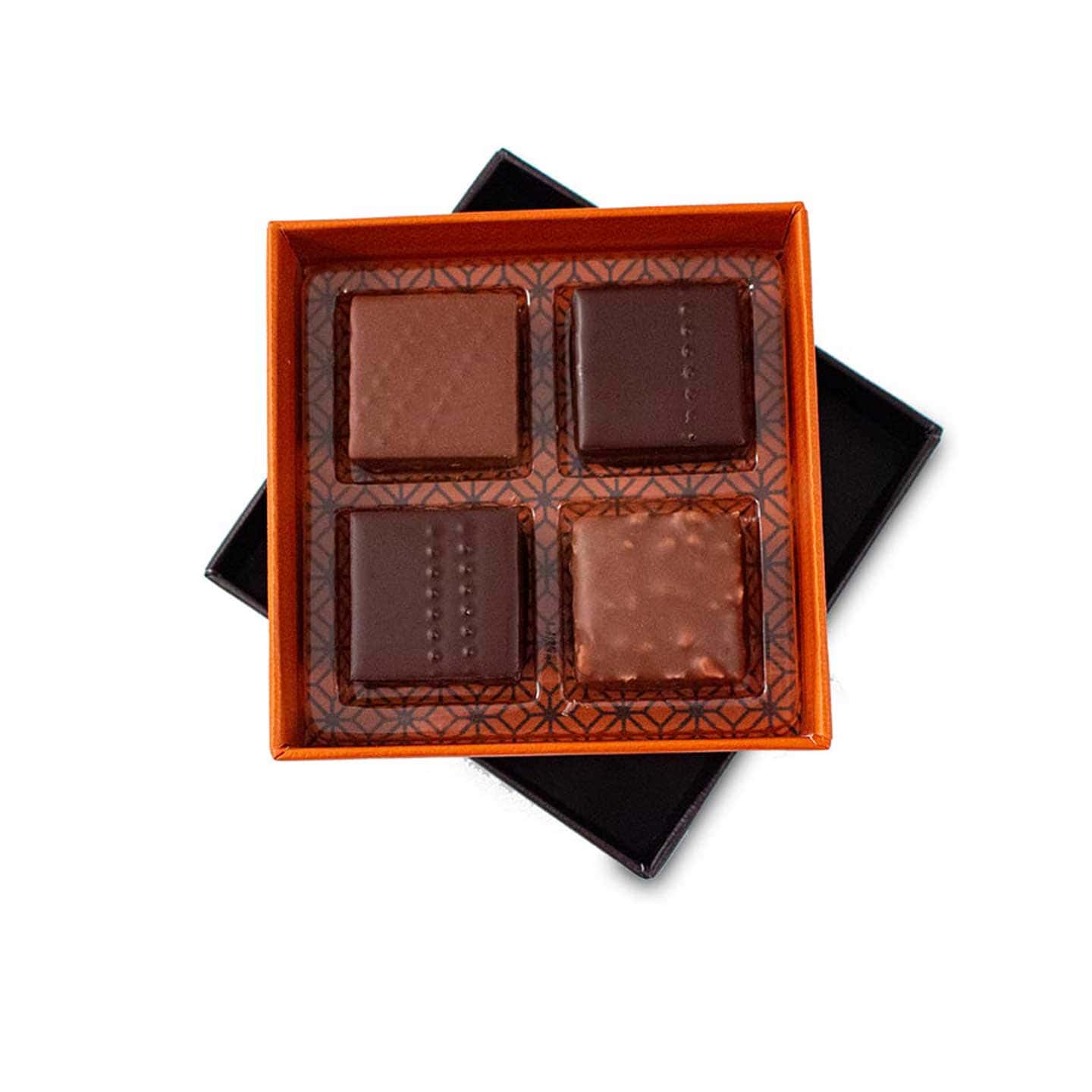 Assortiment Chocolats Pralinés Noir et Lait 30g - 4 pièces