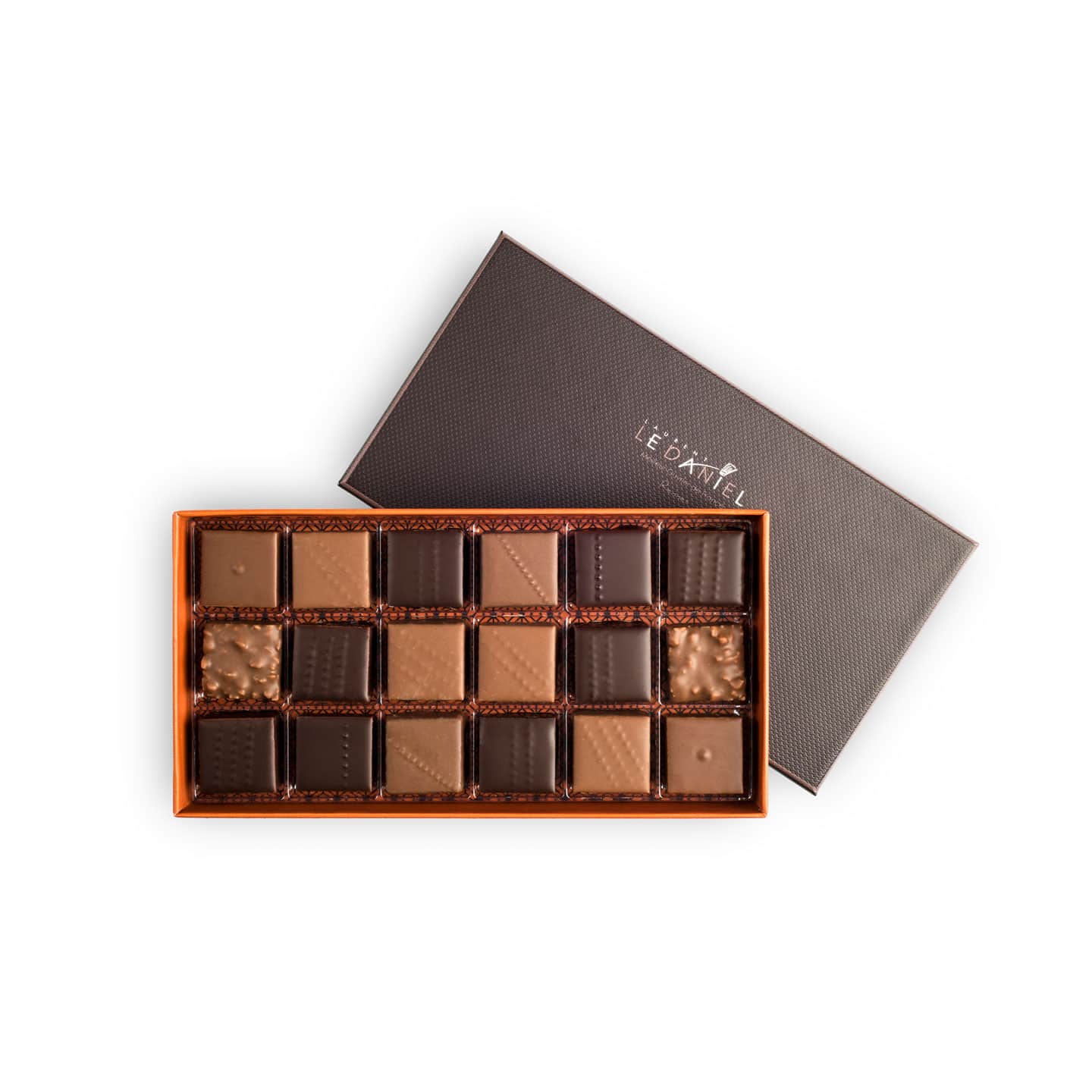 Assortiment Chocolats Pralinés Noir et Lait 140g - 18 pièces