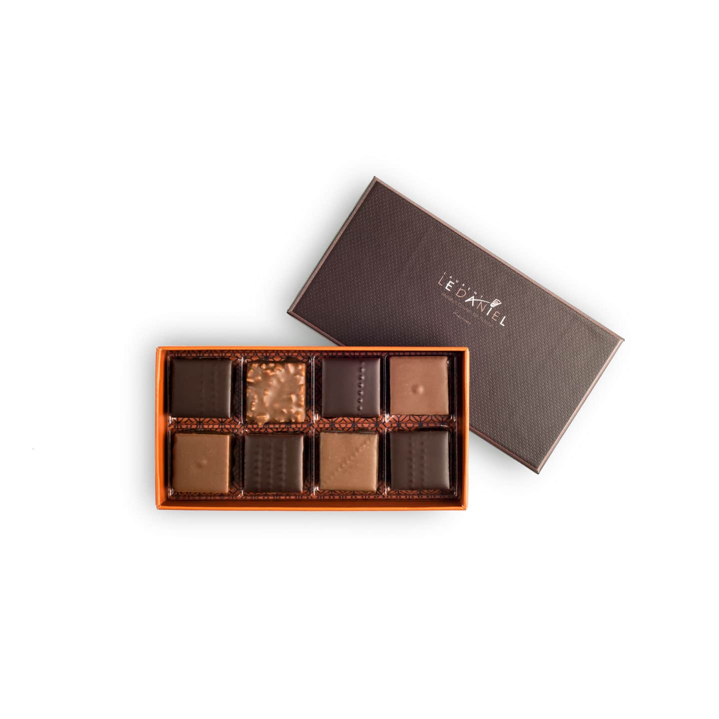 Assortiment Chocolats Pralinés Noir et Lait 60g - 8 pièces