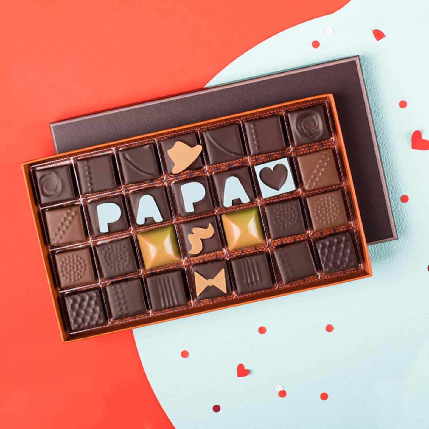 Assortiments Chocolats Noir et Lait Fête des Pères 220g - 28 pièces