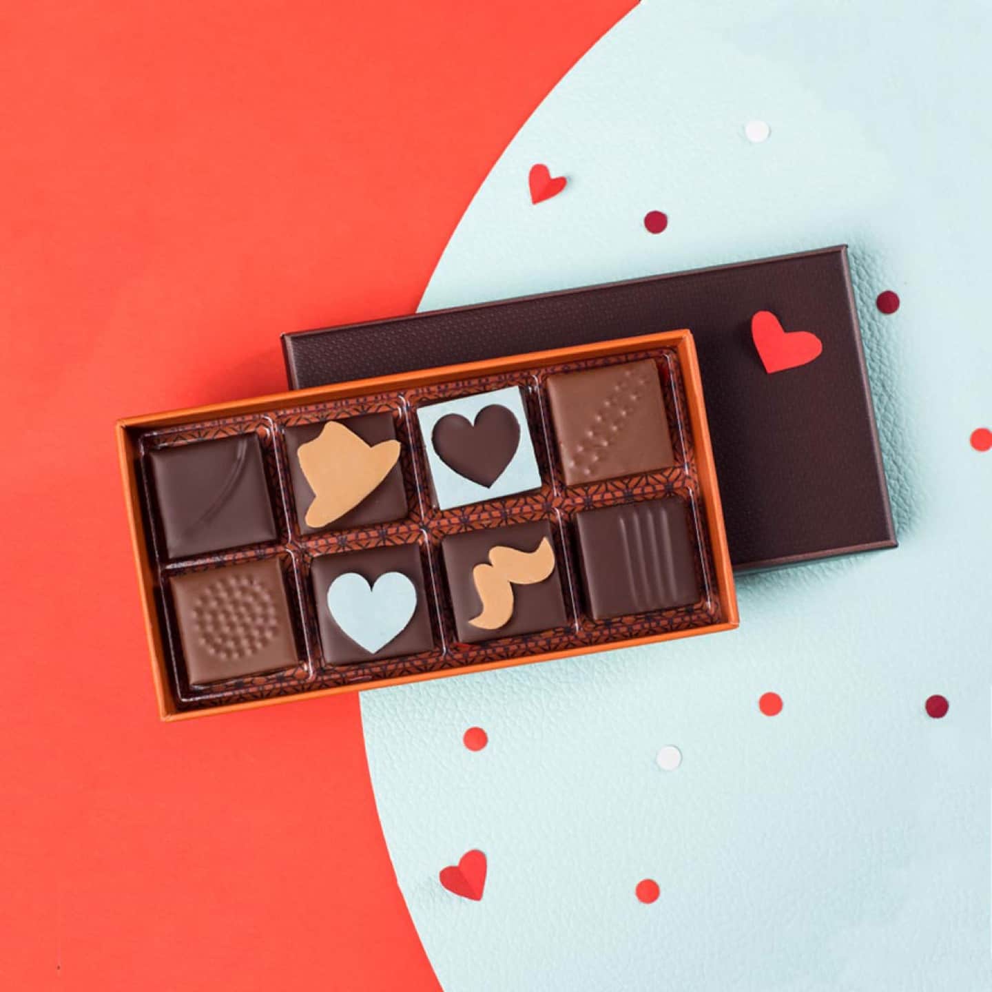 Assortiments Chocolats Noir et Lait Fête des Pères 60g - 8 pièces