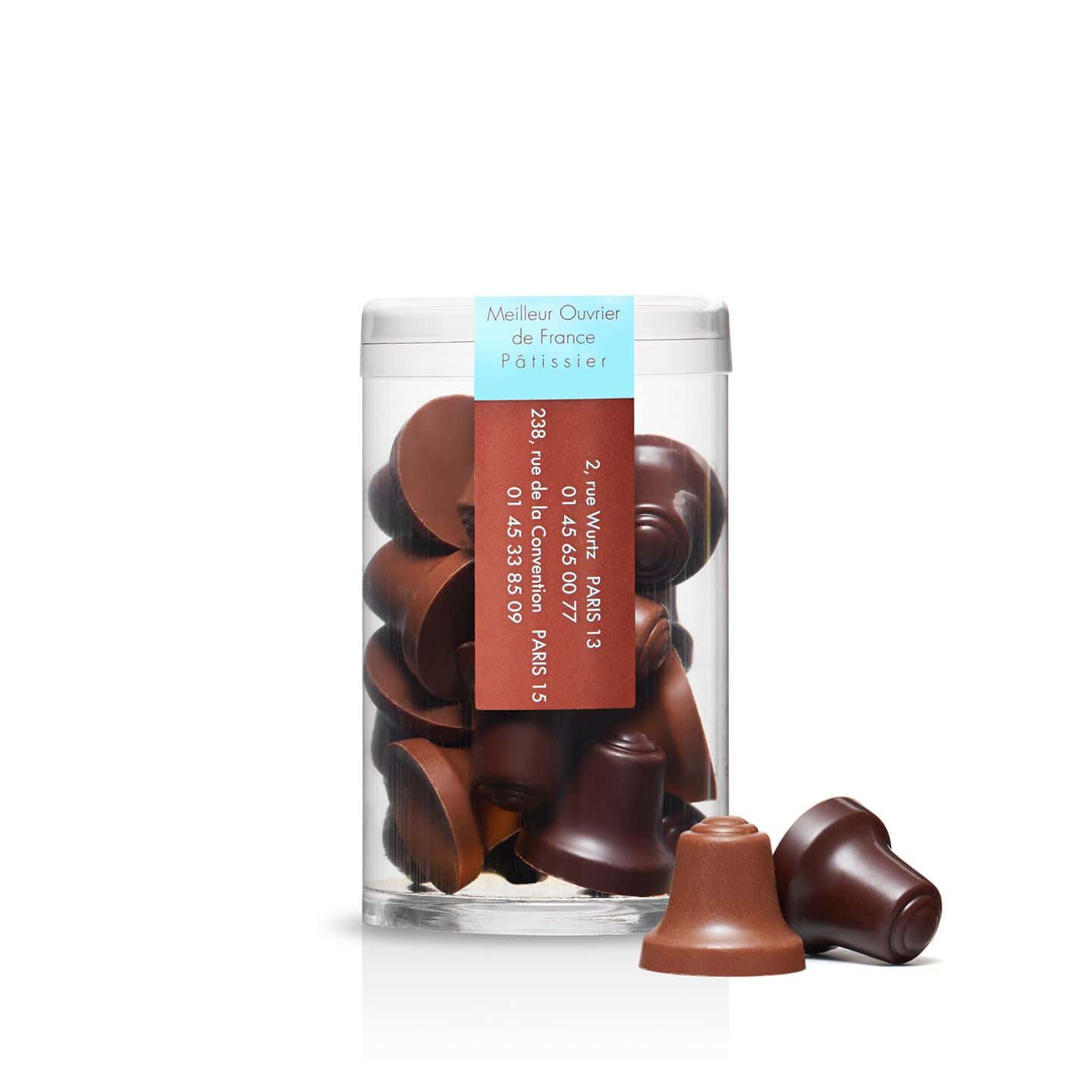 Cloches Chocolat Noir et Lait Praliné 125g Pâques