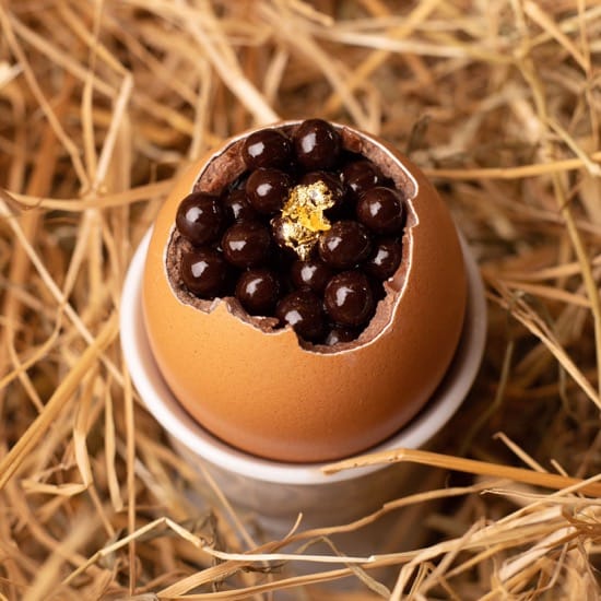 Oeuf Caviar Chocolat coquetier porcelaine Pâques