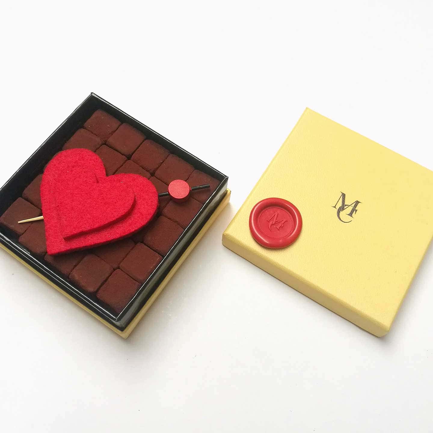 Truffes Chocolat Noir Saint Valentin 95g - 25 pièces Pavé