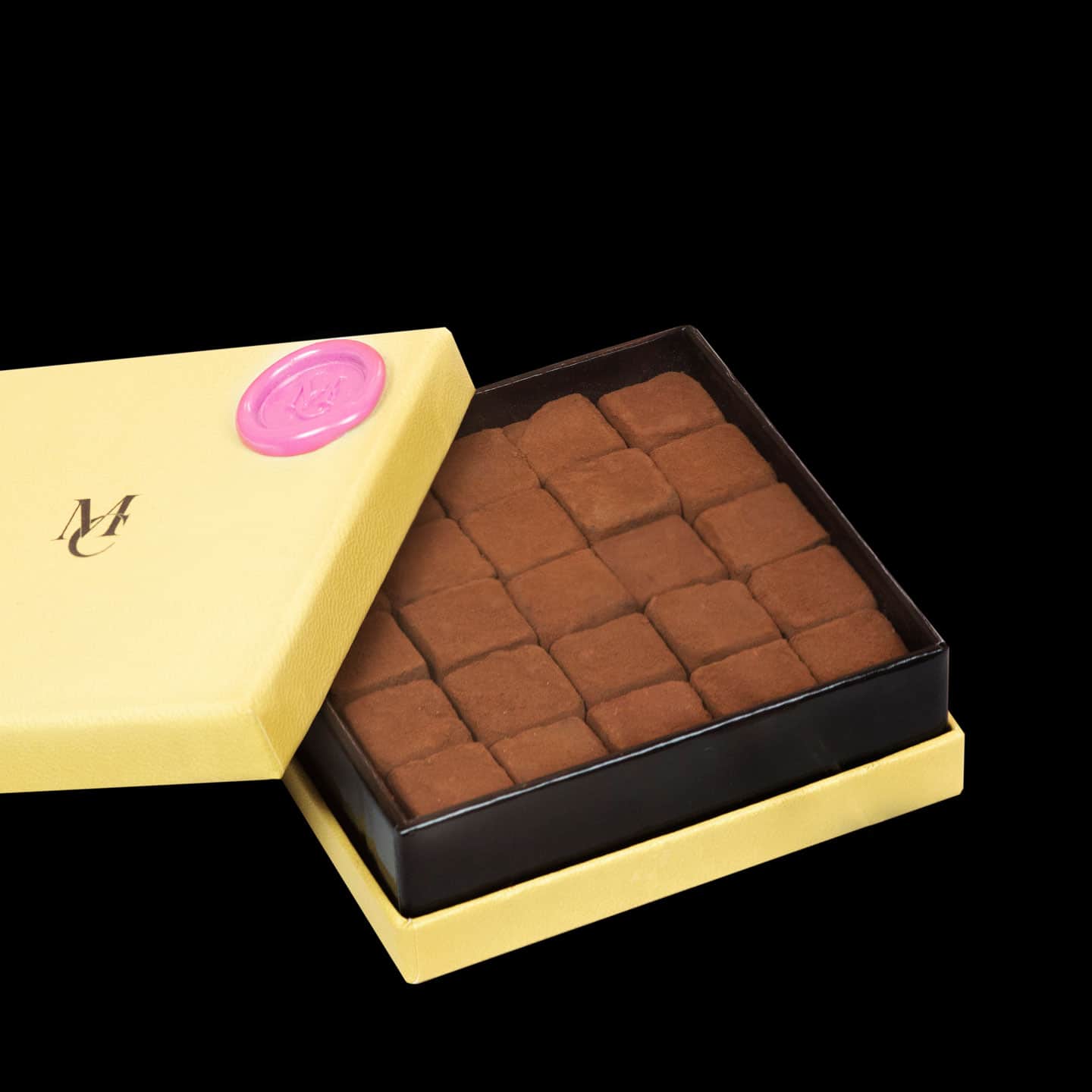 Truffes Chocolat Noir Eau de Rose Fête des Mères 95g - 25 pièces Pavé