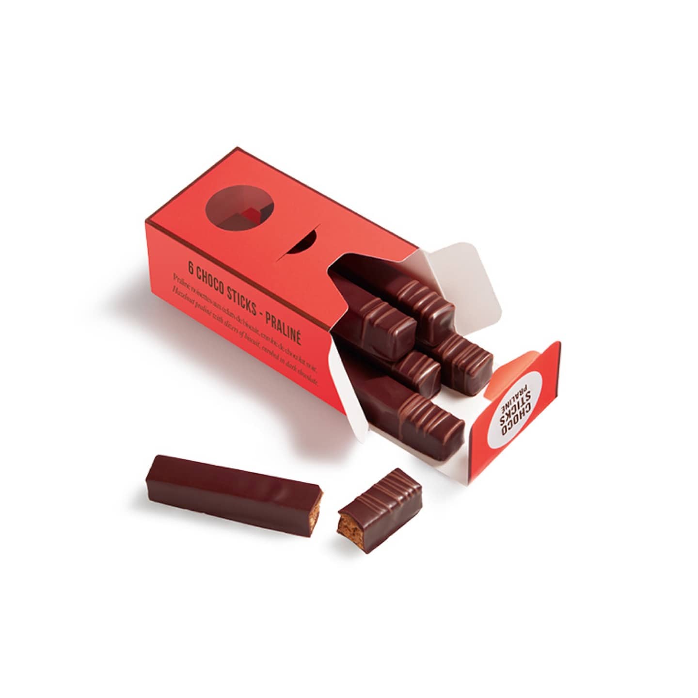 Praliné Noisette et Amande Chocolat Noir 55g - 6 pièces Choco Sticks