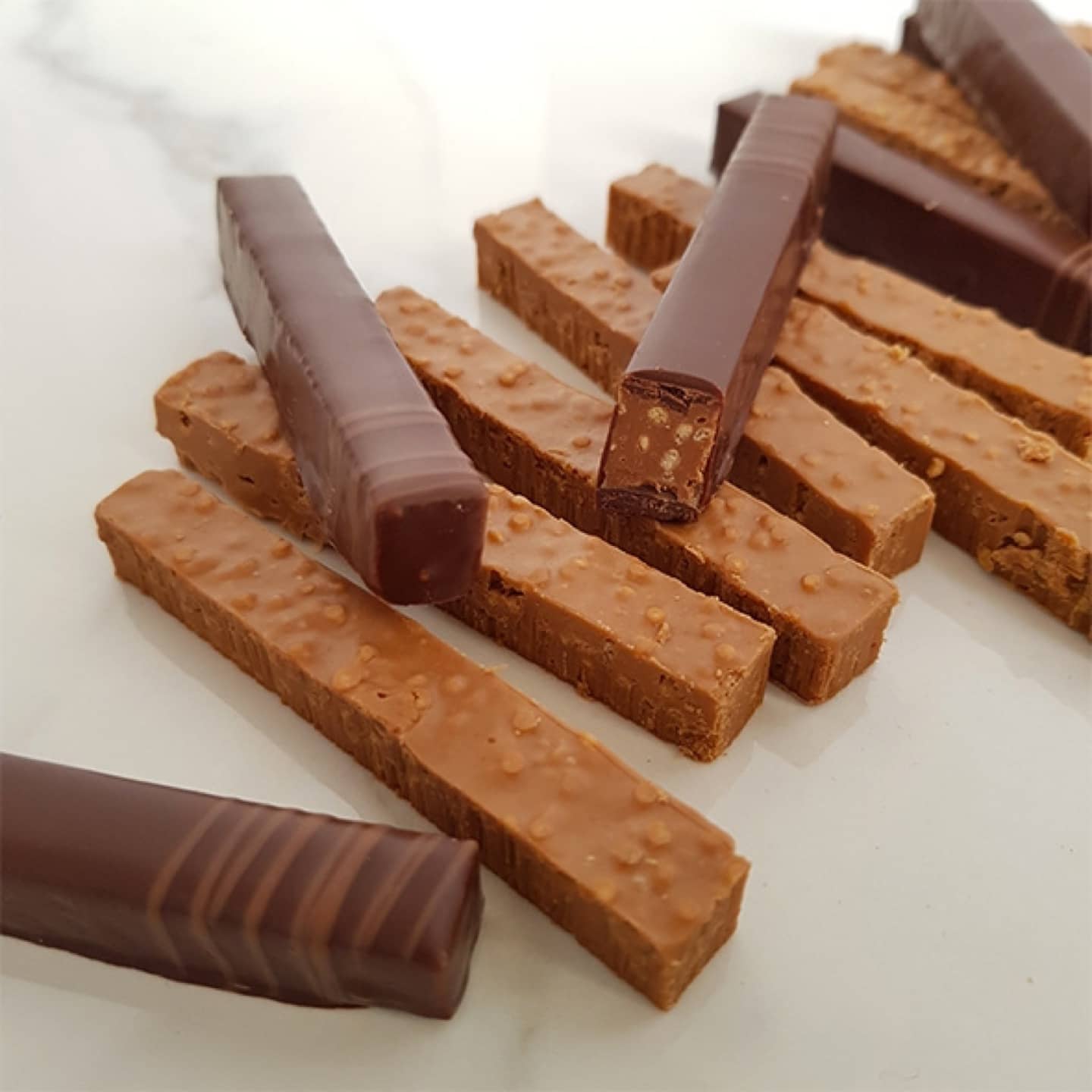 Praliné Noisette et Amande Chocolat Noir 55g - 6 pièces Choco Sticks