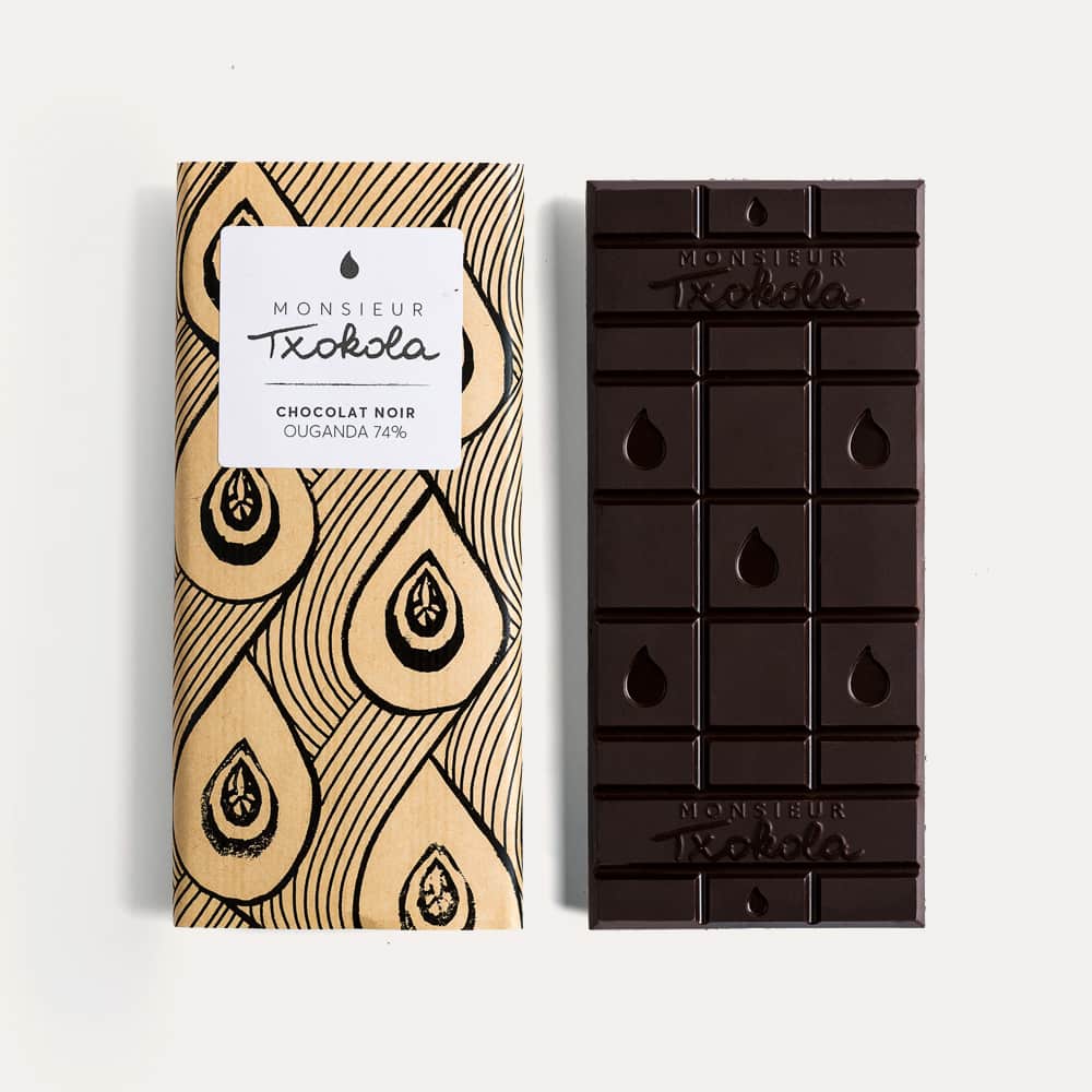 Tablette Chocolat Noir 74% Grand Cru origine Ouganda 95g Bean to Bar