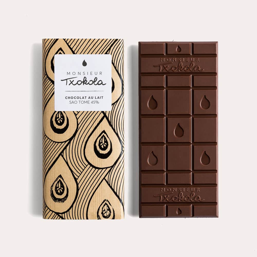 Tablette Chocolat Lait 45% origine Sao Tomé 95g