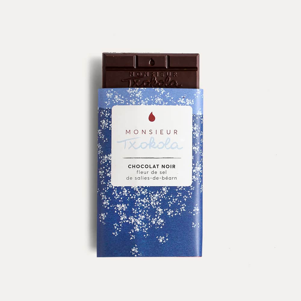 Tablette Chocolat Noir Fleur de Sel de Salies 64% 100g