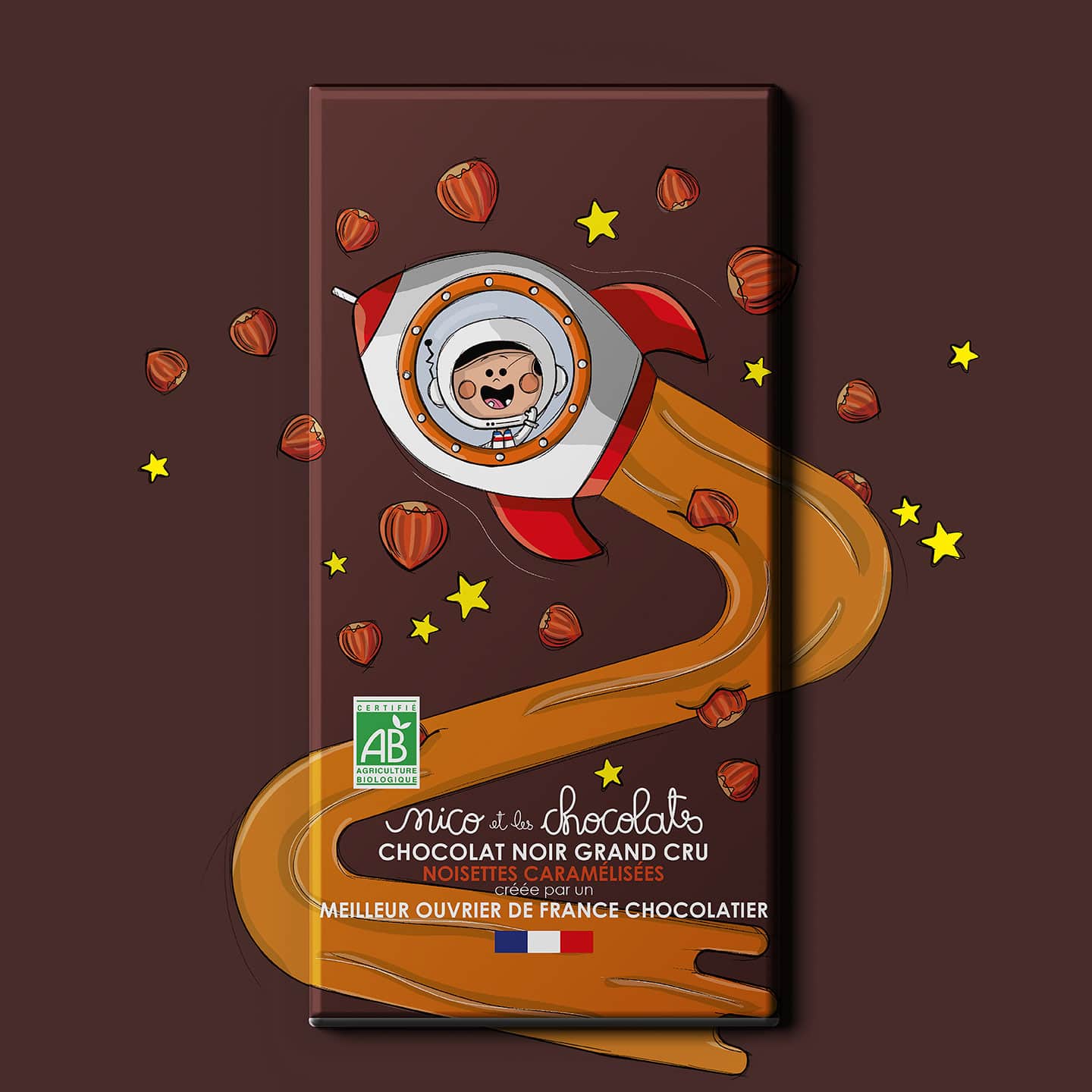 Tablette Chocolat Noir Noisette Bio 64% 100g