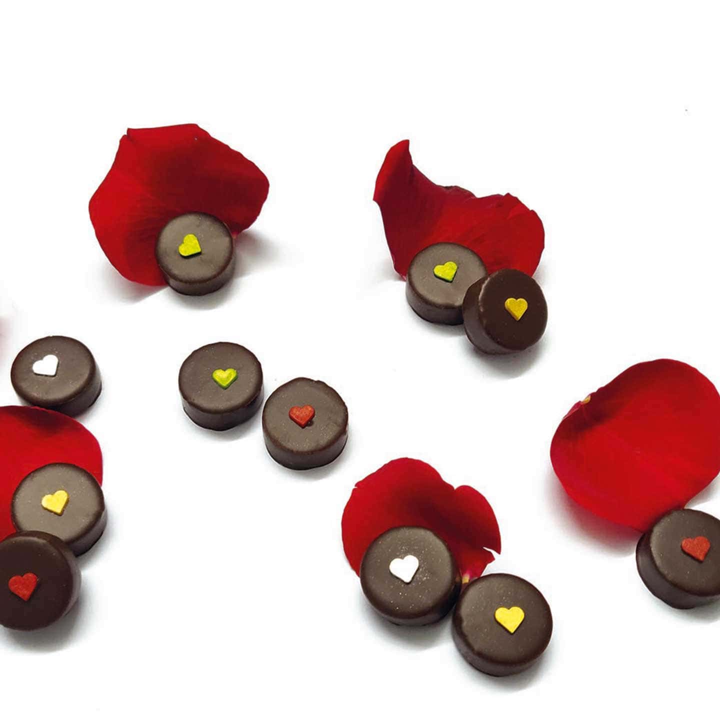 Assortiment Chocolats Noir Saint Valentin 140g - 16 pièces Coffret des Amoureux